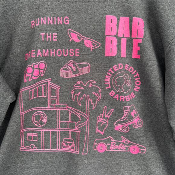 Barbie Running the Dreamhouse Crewneck Sweatshirt Womens XL Gray - Picture 3 of 8